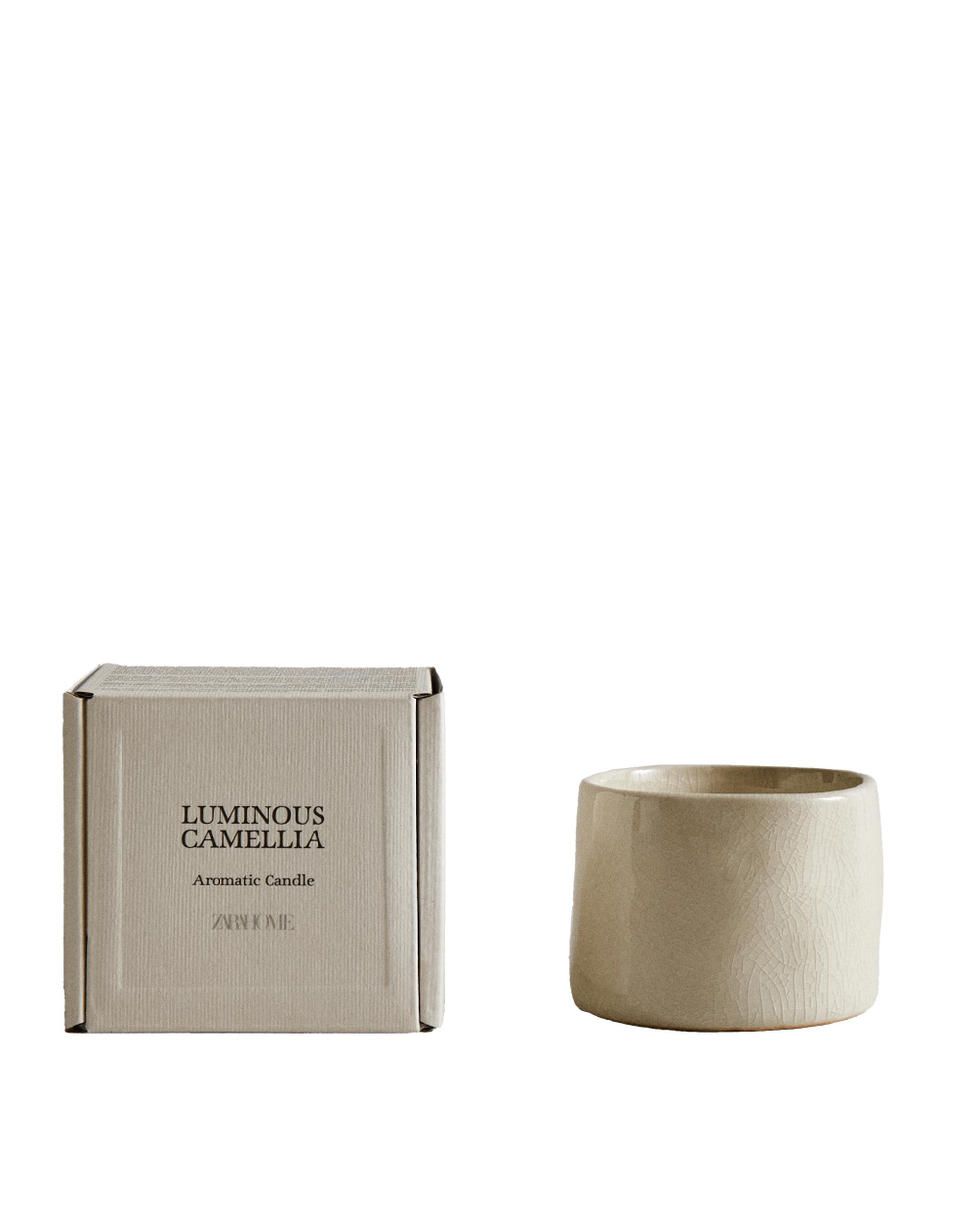 Zara Home Свеча ароматическая Luminous Camellia 150 г, растительный воск, аромат цветочный, Розовый