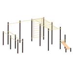 Спортивный комплекс №109, брусья, турник, рукоход, шведская стенка, скамья, 5860*5800*2700 мм., D=89 мм.