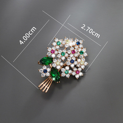 Брошь цветок бижутерия, золото