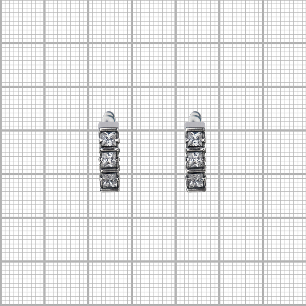 "Па-де-де" серьги  в серебряном покрытии из коллекции "Балет" от Jenavi с английским замком