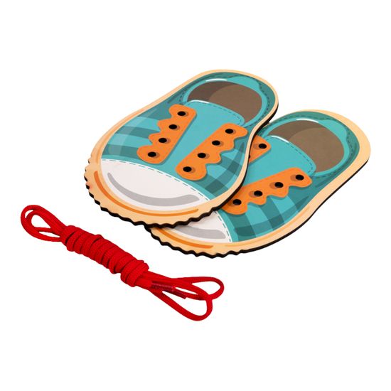 Шнуровка деревянная "Ботинки" Baby Toys Wood (европодвес)