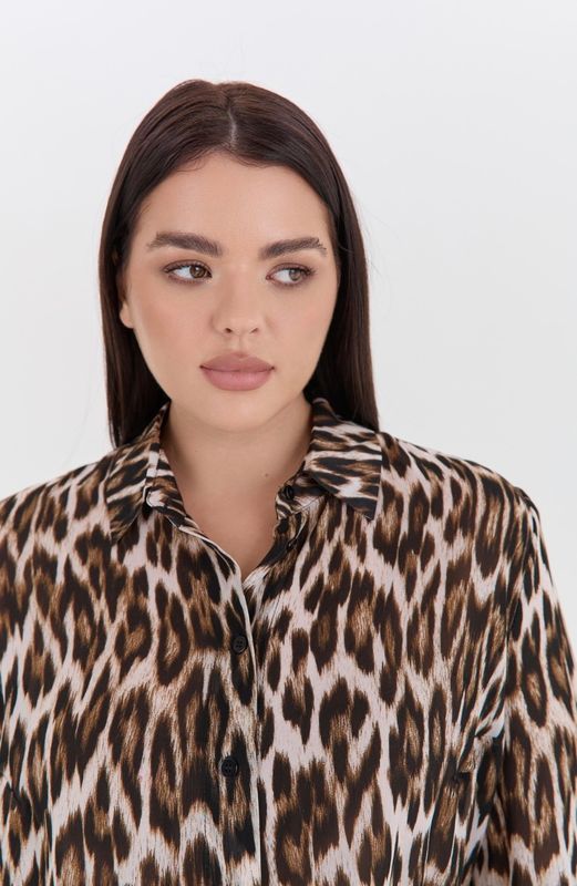 Блузка из шифона, леопардовый принт