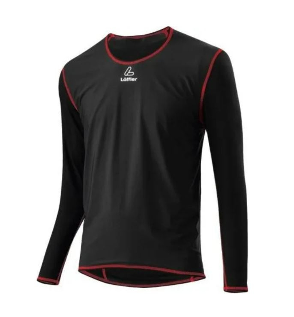 Терморубашка мужская LOFFLER WINDSTOPPER®TRANSTEX® LIGHT black/red 21144-995