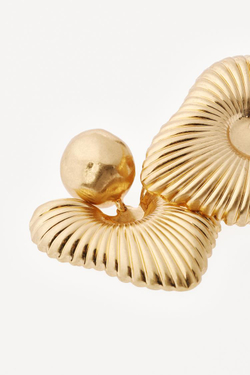 ZARA X WILLY CHAVARRIA СЕРЬГИ-СЕРДЕЧКИ, ЗОЛОТОЙ