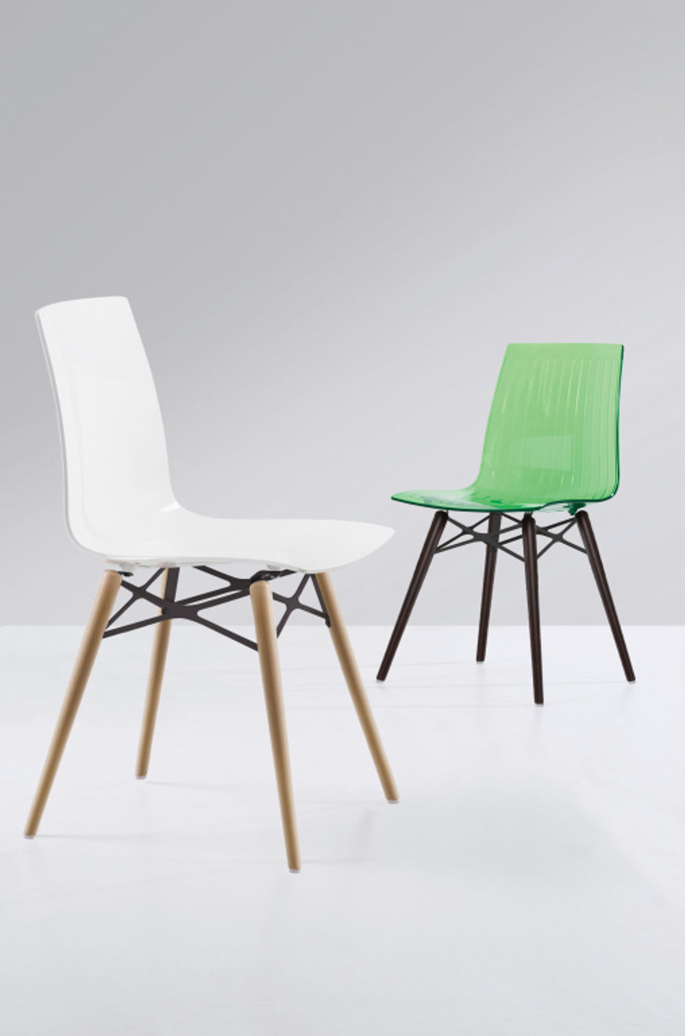 Стул прозрачный Papatya X-Treme-S Wox Beech Wood, венге, зеленый