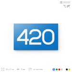 Номер на дверь 420, табличка на дверь для офиса, квартиры, кабинета, аудитории, склада, голубая 120х70 мм, Айдентика Технолоджи