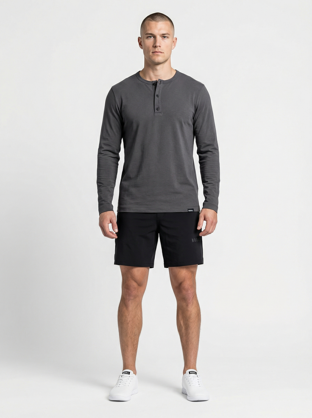 Лонгслив NOBULL серый на пуговицах