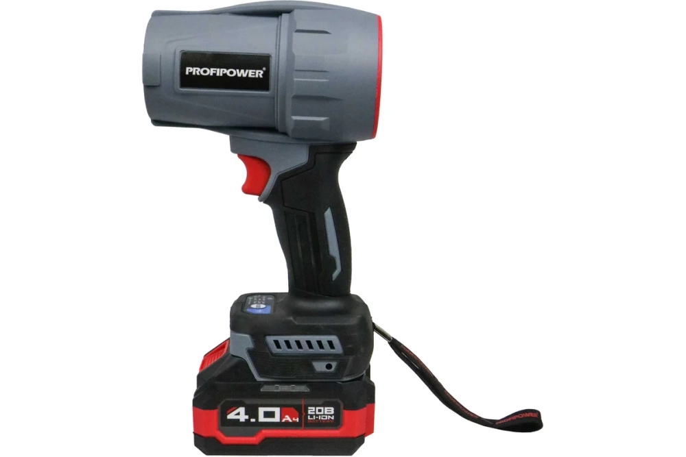 Аккумуляторная бесщеточная воздуходувка PROFIPOWER "Tornado" MKBUB-20В (20В, Li-ion-1шт, 4.0Ач, З/У, с насадками, в коробке)