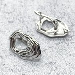 Ювелирные швензы с родиевым покрытием, размер 21*14 мм, цена за пару