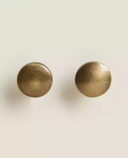 ZARA HOME КРУГЛАЯ ЗОЛОТИСТАЯ МЕБЕЛЬНАЯ РУЧКА (НАБОР ИЗ 2 ШТ.)