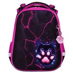 Ранец BRAUBERG PREMIUM, 2 отделения, с брелоком, "Pink lava", 38х29х16 см, 273097