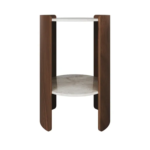 Столик Lagom Stone D 43 см высота 64 см (камень OV, орех)