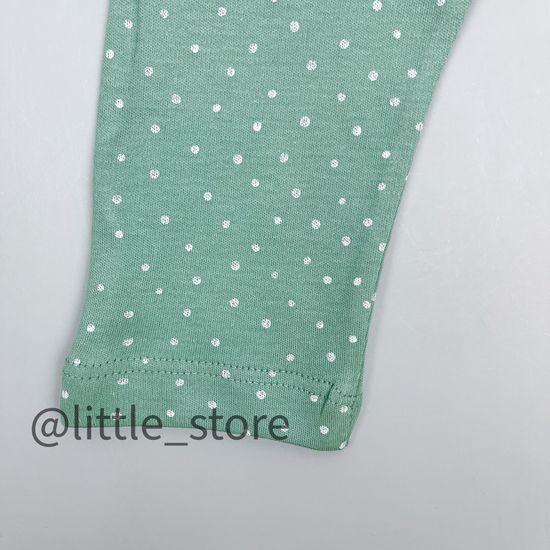 Штанишки хлопковые "Домик в лесу" горошки на пыльной мяте