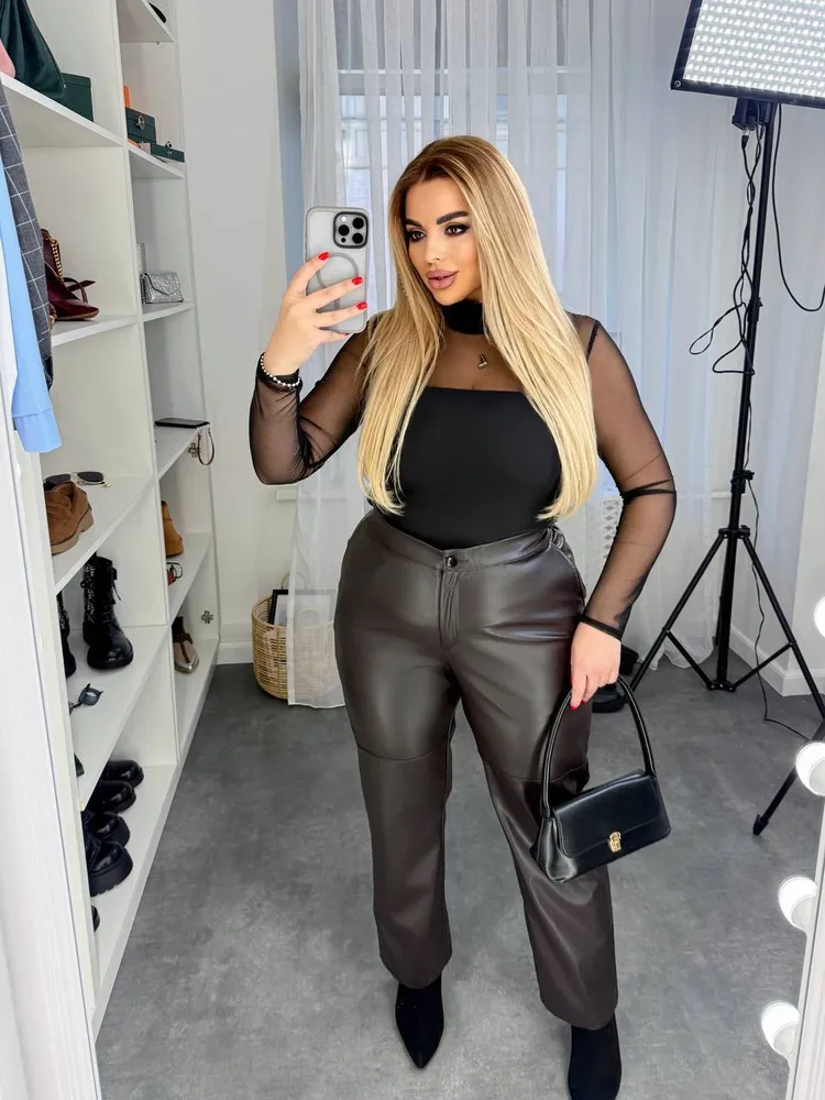 Брюки кожаные УК-379 Фабрика Моды