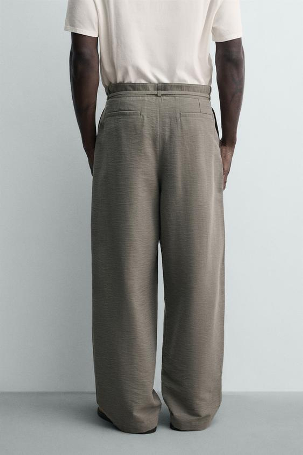 ZARA БРЮКИ BALLOON FIT С ЗАЩИПАМИ И ПОЯСОМ, АНТРАЦИТОВО-СЕРЫЙ