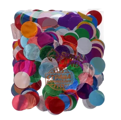 Конфетти «Круг», 1,5 см, фольга, 100г, цвета МИКС