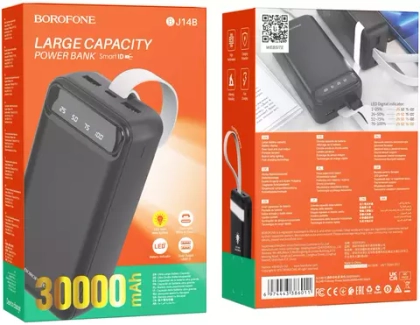 Портативный аккумулятор 30000 mAh с LED-индикатором Borofone BJ14B Black