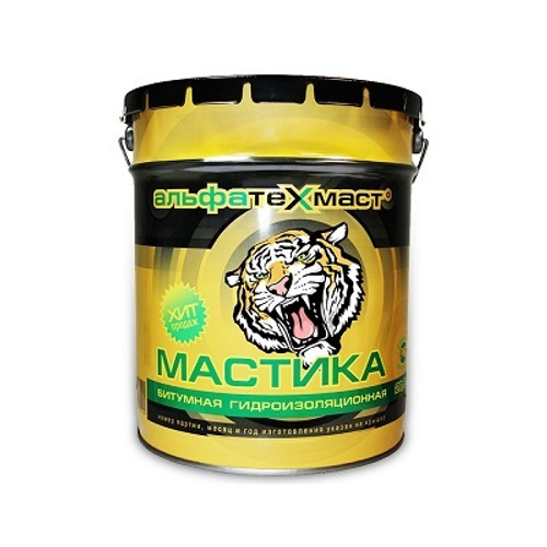 Мастика битумная 3 кг гидроизоляционная АльфаТехМаст ведро