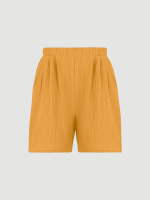 Шорты удлиненные Mjölk Mustard, из муслина