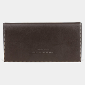 Длинный кошелек Eclair Bicolor из кожи теленка темно-коричневого цвета