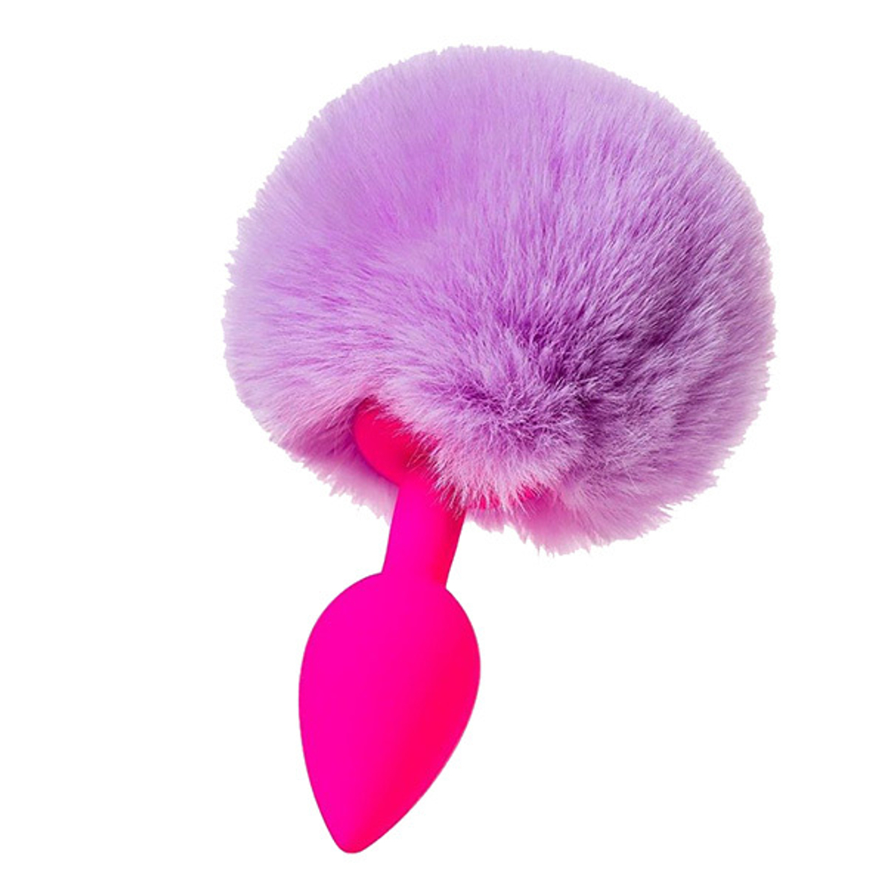 Розовая анальная втулка с сиреневым пушистым хвостиком ToyFa ToDo Sweet Bunny 357016