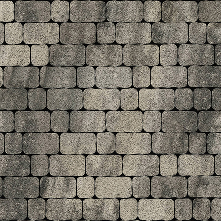 Тротуарная плитка Арена - Листопад гранит Антрацит, комплект из 2 видов плит