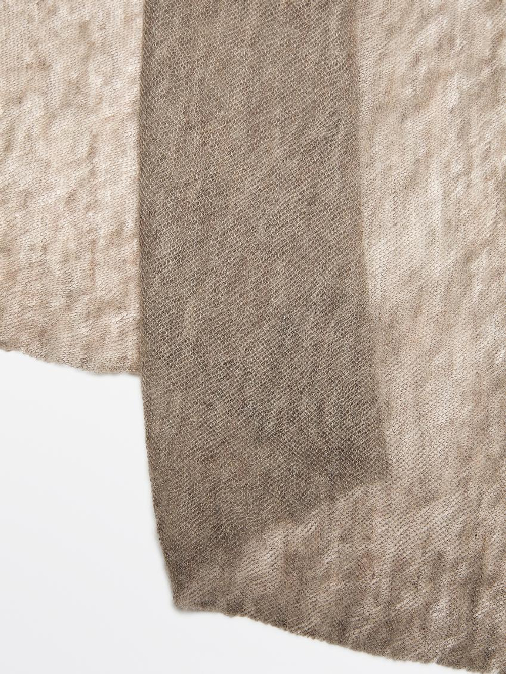 Massimo Dutti Шарф из 100% кашемира, натуральный, кротово-коричневый