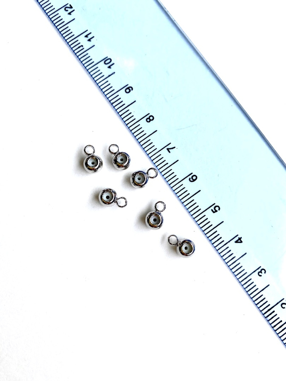 3185-р Бейл с силиконовым стопером, 5мм, родий