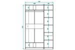 Гардероб PAX IKEA 150x58x236 см (белый) 150*58*236 см, Белый   Фиеста