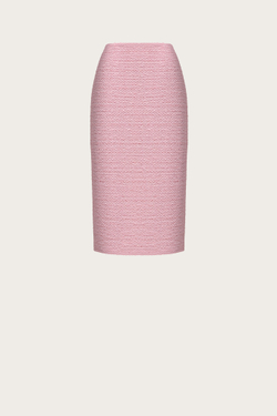 Юбка-карандаш из розового хлопкового твида