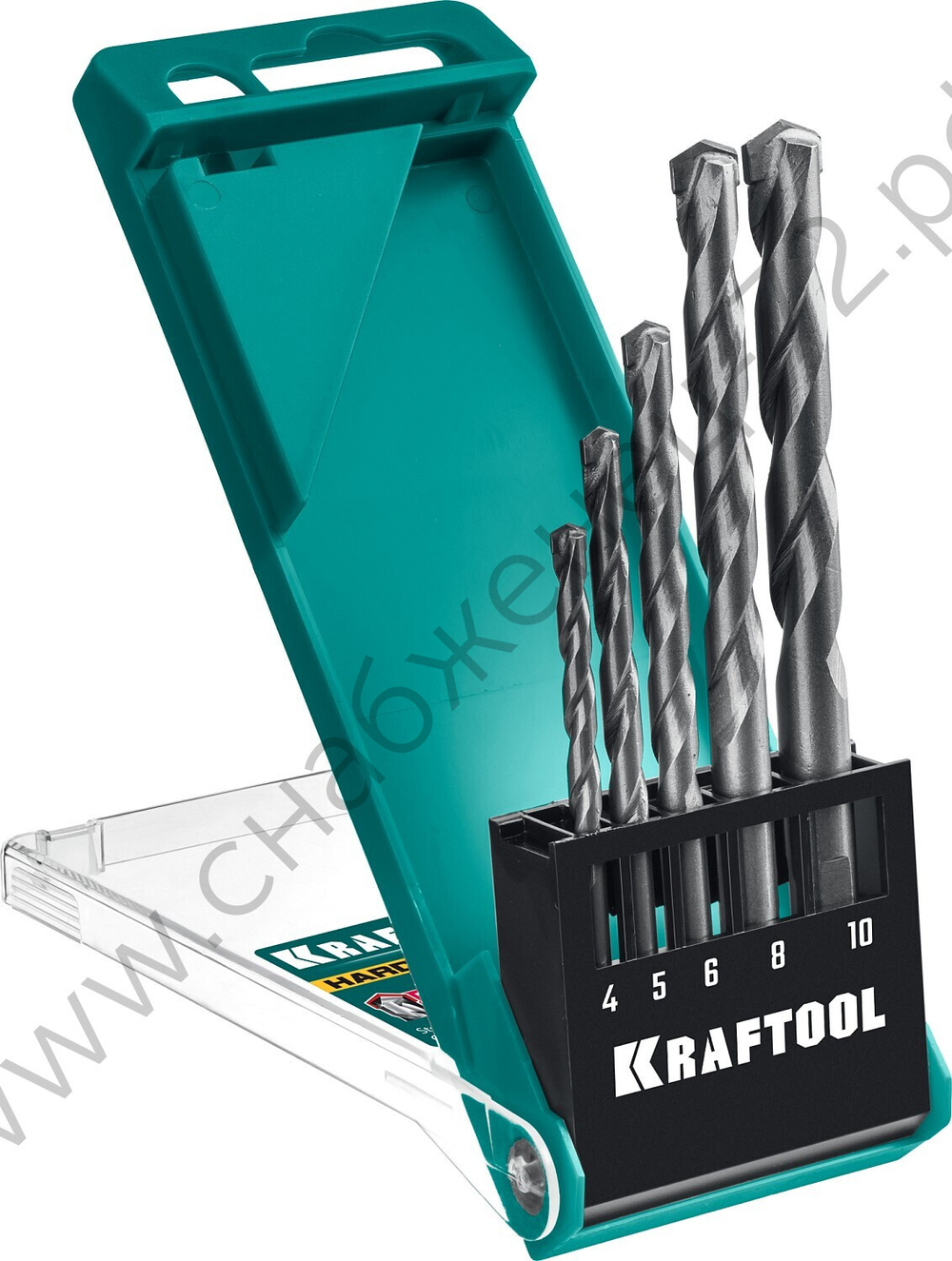 KRAFTOOL HARD 5 шт: 4-5-6-8-10 мм набор сверл по по твёрдым материалам