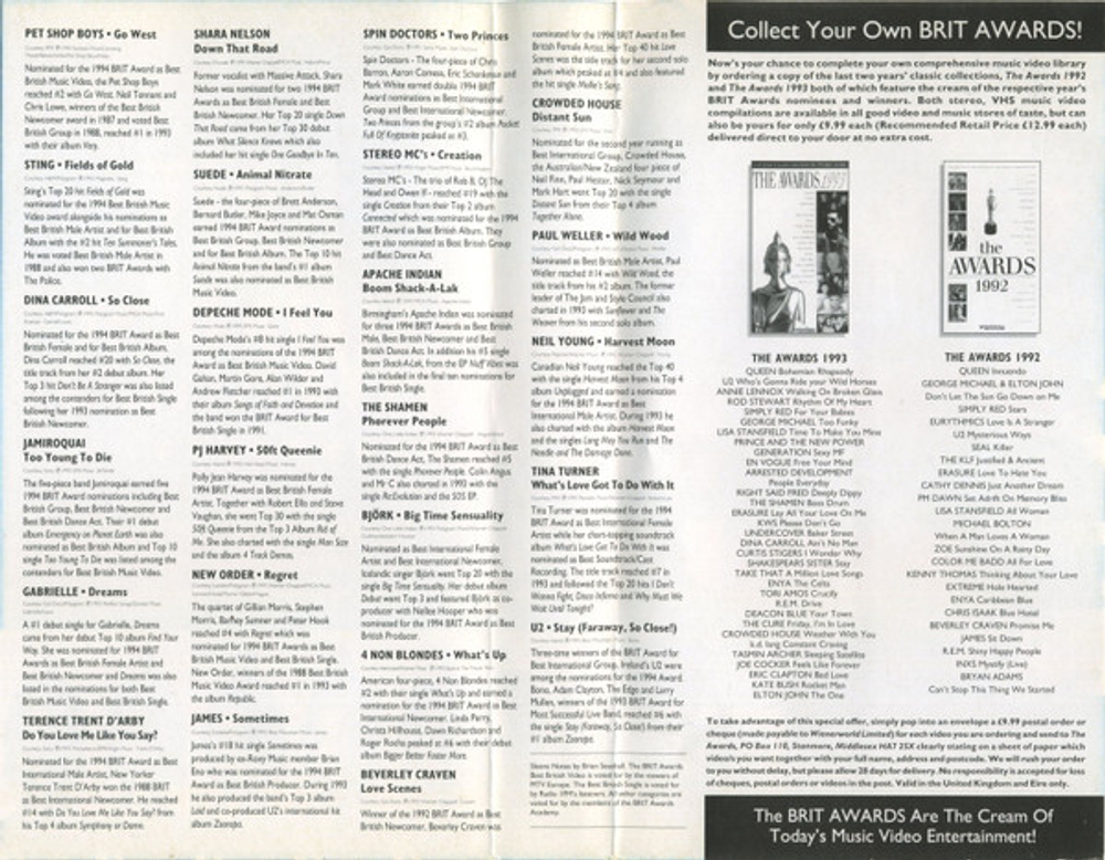 Сборник / Brit Awards 1994 (VHS)