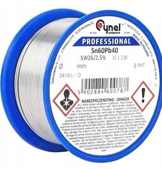 Припой проволока 2.0мм 0.10кг Sn60 / Pb40 (flux SW26) ПОС 60 / Cynel