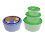 Набор контейнеров 0,4+0,8+1,6л 3шт "Смайл" круглые с клапаном