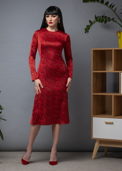 Платье из тонкого принтованного крепа 07-01-23 FW