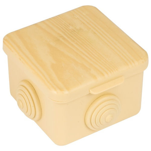 Коробка распаячная КМР-030-036 с крышкой 65х65х50 мм светлое дерево IP54 PROxima EKF plc-kmr2-030-036-s