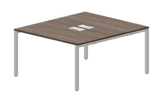 Составной стол Strike на 2 рабочих места 1380х1566х750мм (2 металлических аутлета)