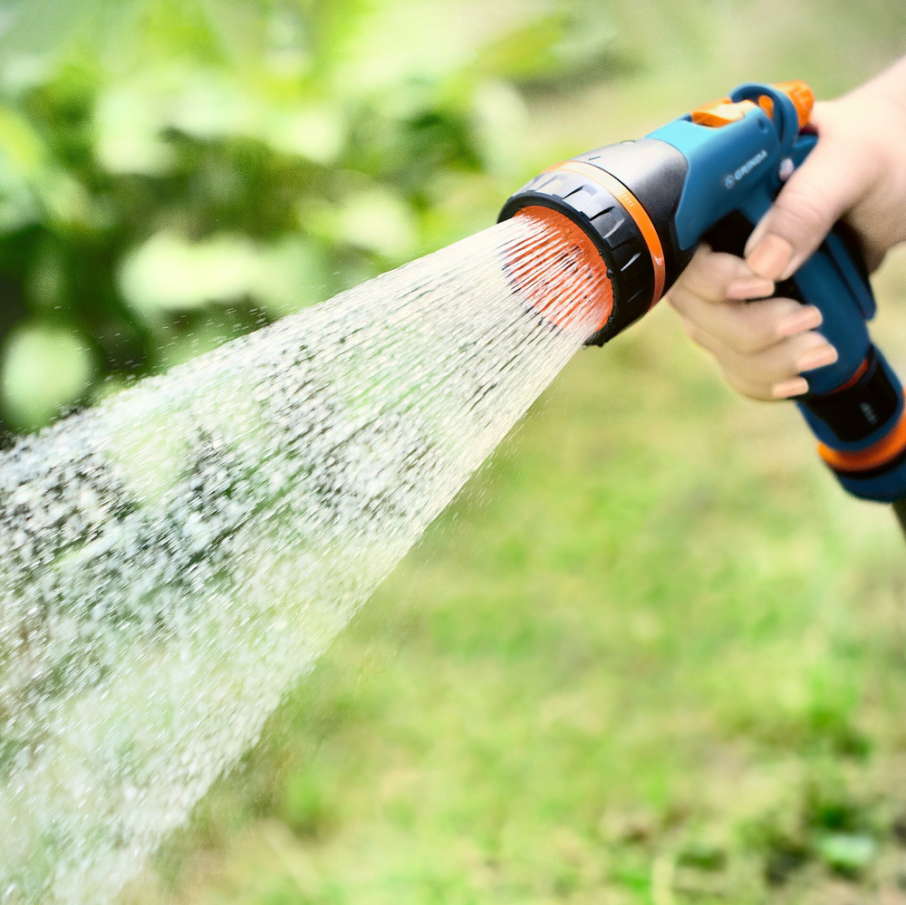 Пистолет поливочный GRINDA PROLine B-834 B-8 , с коннекторами, 8 режимов, светло-синий (429113)