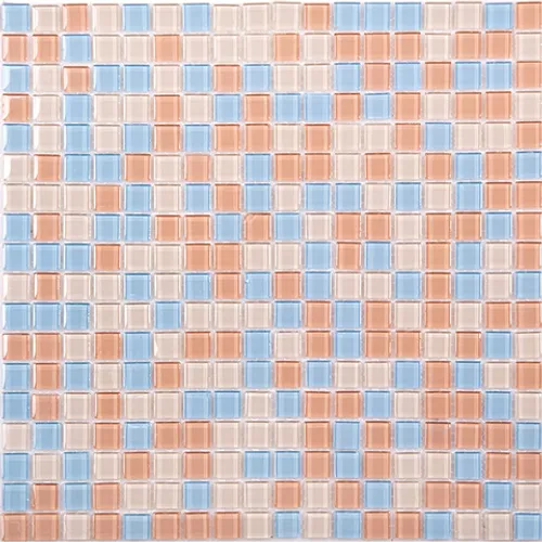 Мозаичная плитка из стекла J-353 Crystal глянцевая гладкая голубой розовый