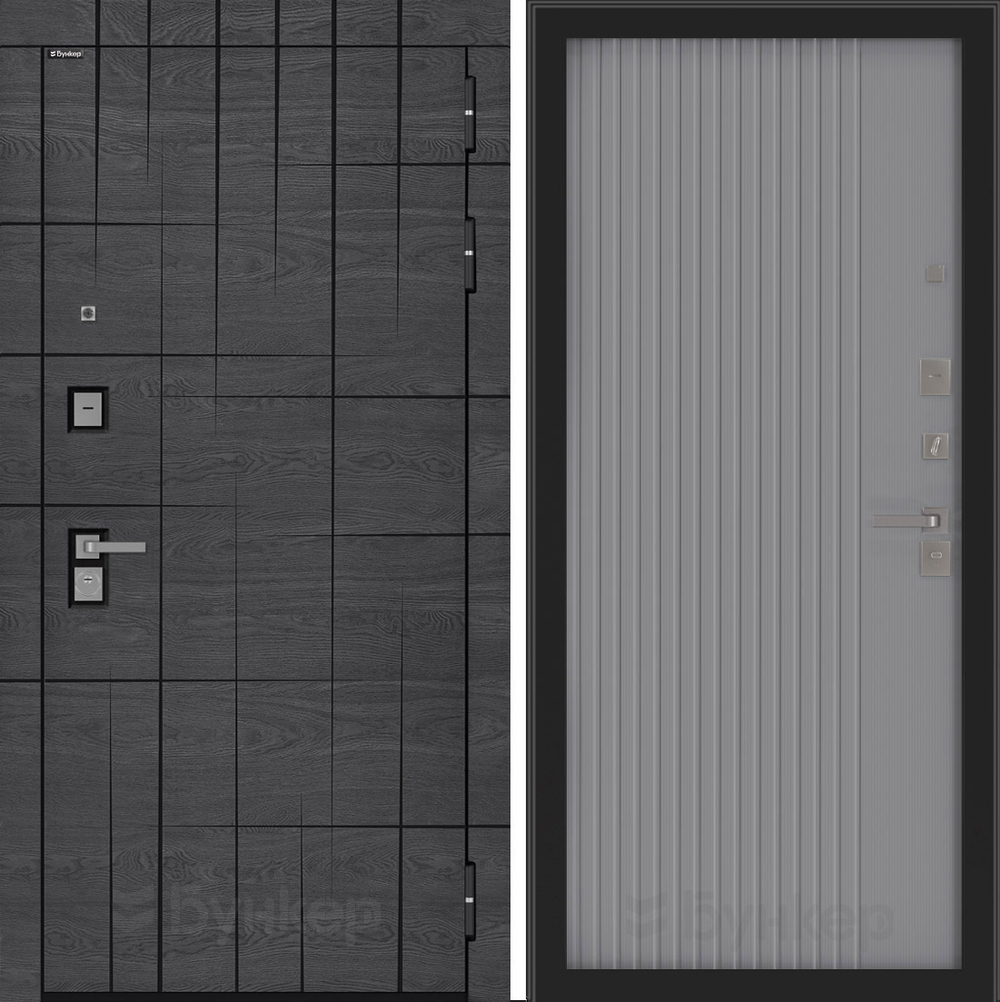 Дверь Входная Бункер BN-09 ХОМС Серый Софт рельеф, металлическая