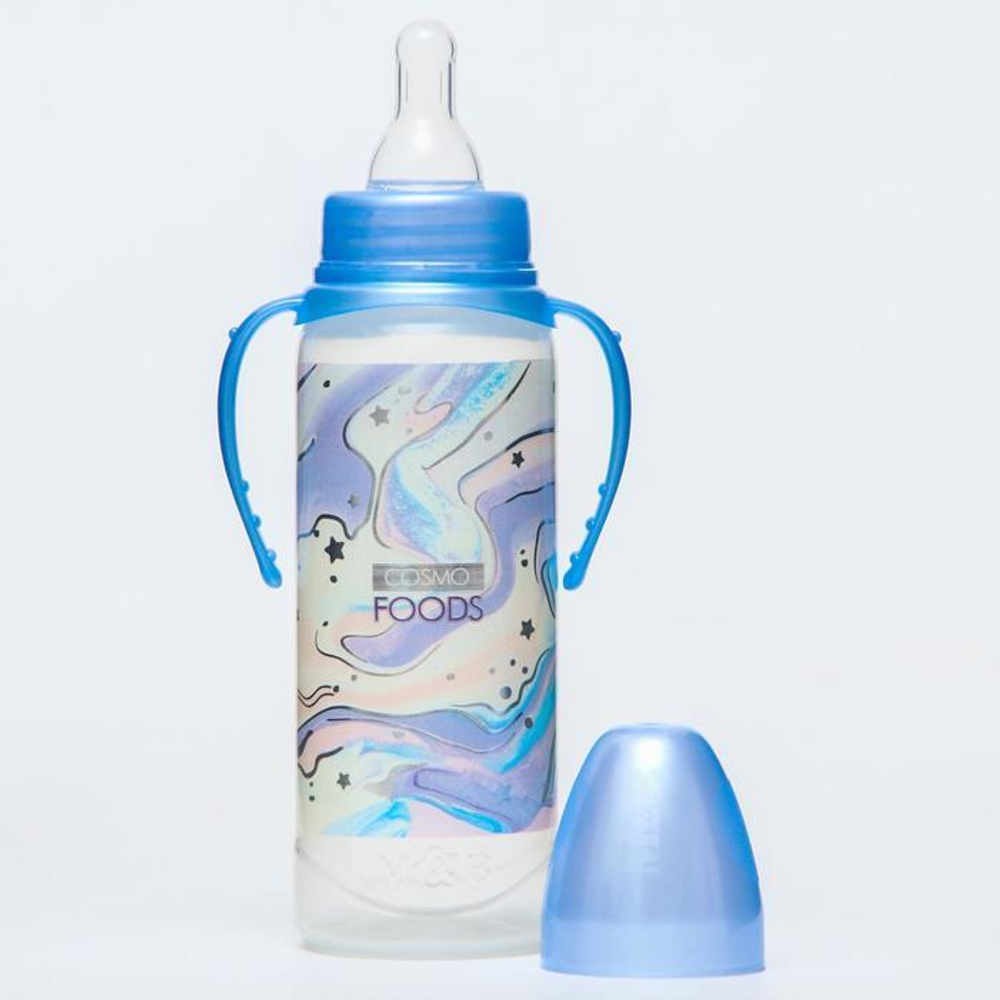 5399843 Бутылочка для кормления Cosmo Food, 250 мл., цилиндр, с ручками