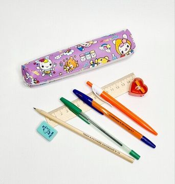 Пенал школьный с наполнением "Зайцы", 7 предметов