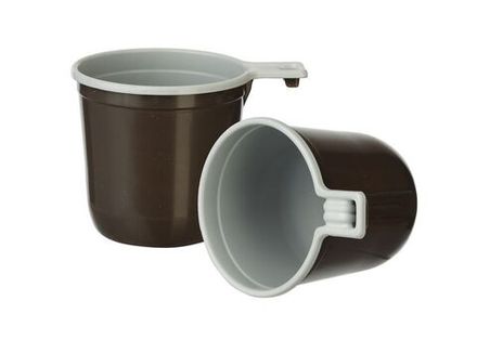 Одноразовые чашки 200мл 6,6г коричнево-белые (50/1000шт)