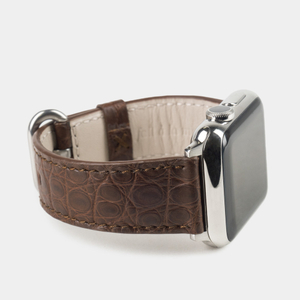 Ремешок для Apple Watch 40/41/42 mm из кожи аллигатора, коричневого цвета