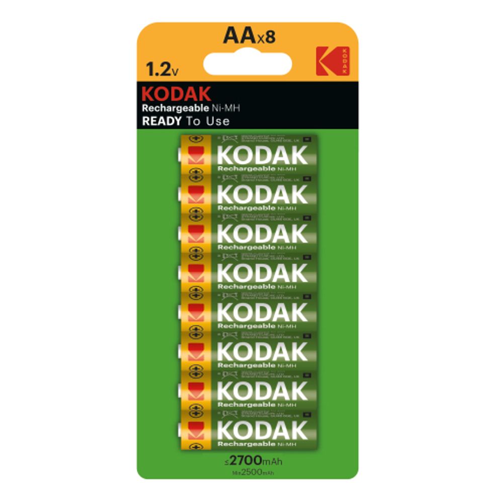 Аккумуляторы NiMH (никель-металлгидридные) Kodak HR6-8BL 2700mAh | Kodak
