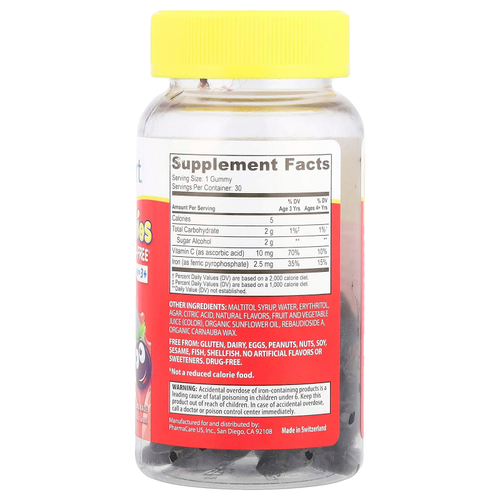 Kids Smart, Kids Smart® VITA Gummies®, железо и витамин C, для детей от 3 лет, ежевичный лимонад, 30 жевательных таблеток