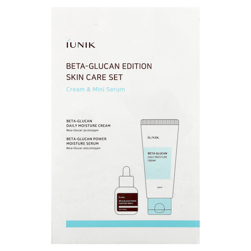 iUNIK, Beta-Glucan Edition Skin Care Set, Cream & Mini Serum, 2 Piece Set