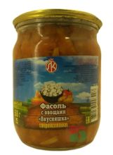 Белорусская консервация Фасоль с овощами &quot;Вкусняшка&quot; 500г. Ляховичи - купить с доставкой по Москве и всей России