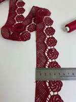 Тесьма плетеная,  5,5см, бордовый, плотная AF