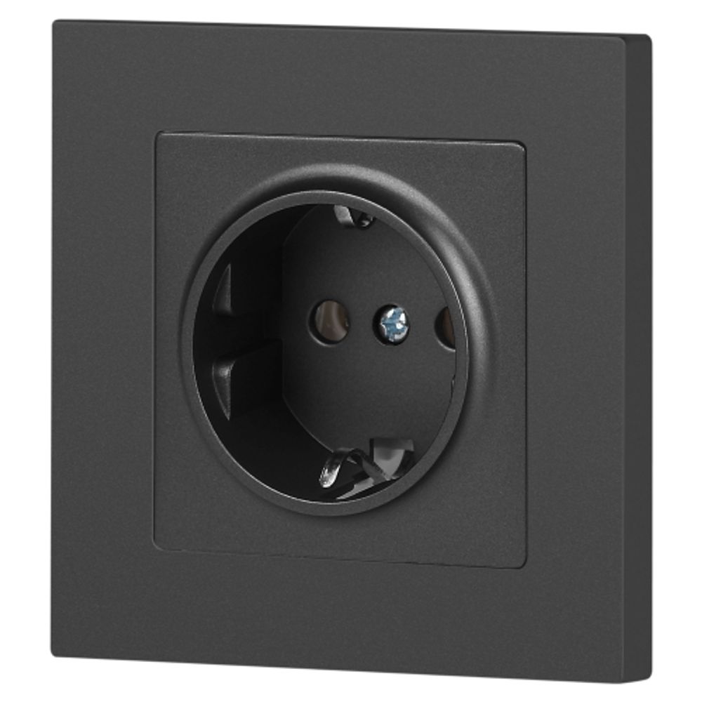 Розетка Intro Accent 6-202-07 2P+E Schuko 16А-250В IP20 СУ AL/CU графит